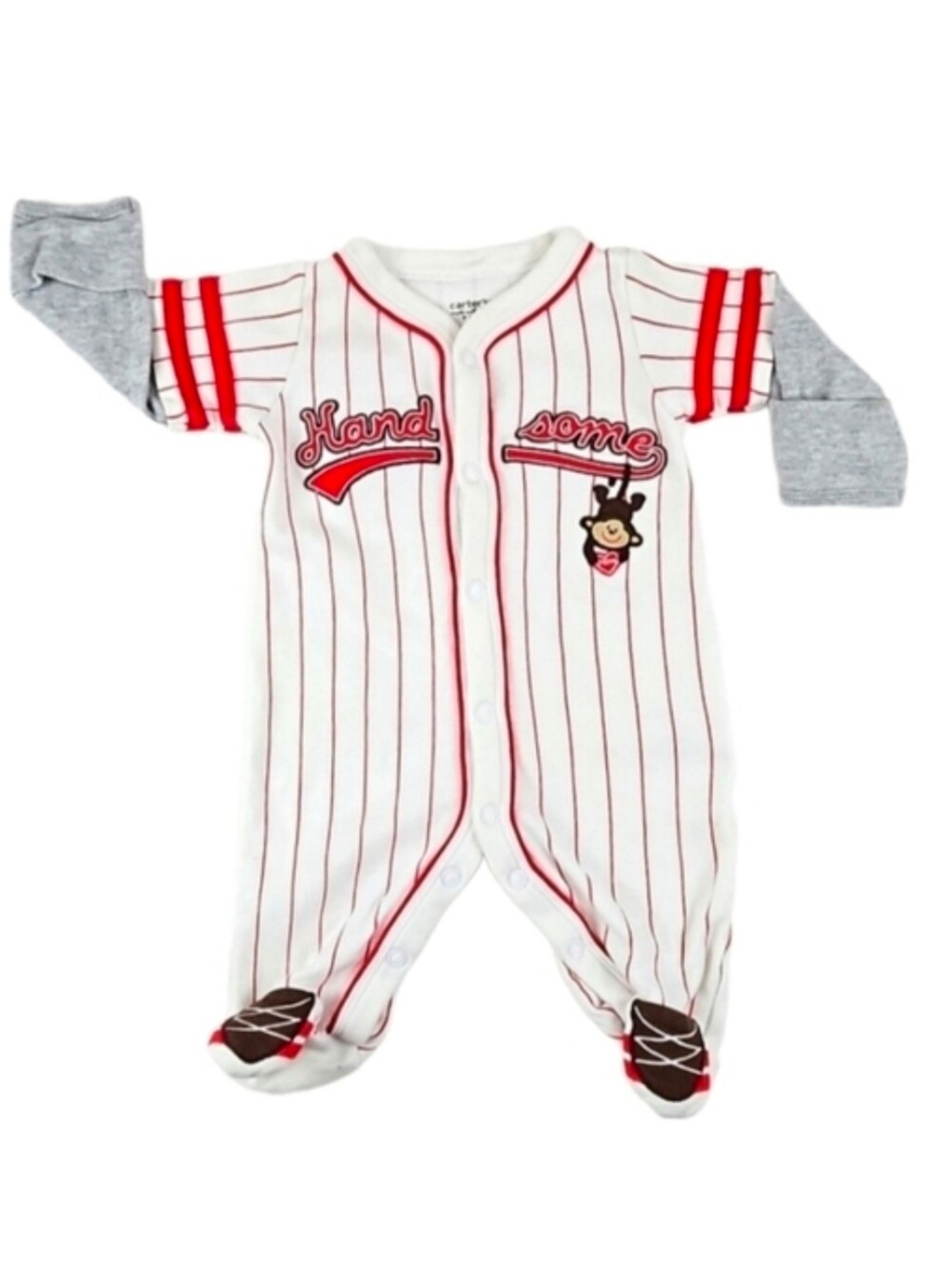 Baseball Footies Baby Outfit, Newborn NB